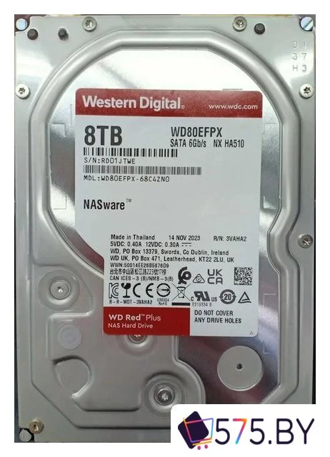 Жесткий диск WD Red Plus 8TB WD80EFPX в магазине 575.by