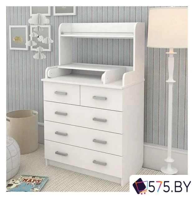 Детский комод Атон Мебель Сириус-2 с полкой 805 (белый) в магазине 575.by