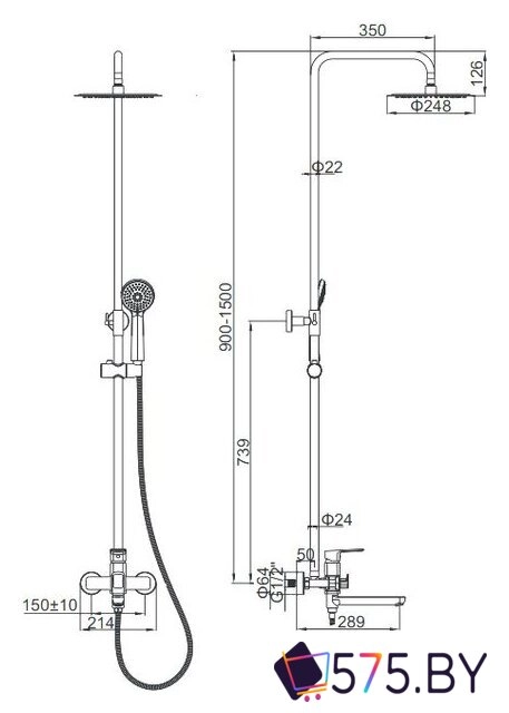 Душевая система  Ledeme L2480 в магазине 575.by