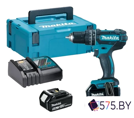 Ударная дрель-шуруповерт Makita DHP482RTJ (с 2-мя АКБ, кейс) в магазине 575.by