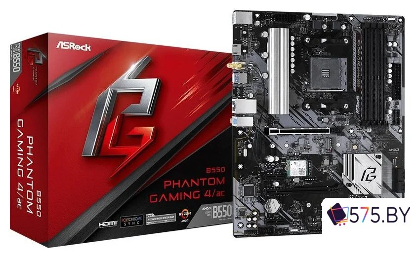 Материнская плата ASRock B550 Phantom Gaming 4/ac в магазине 575.by