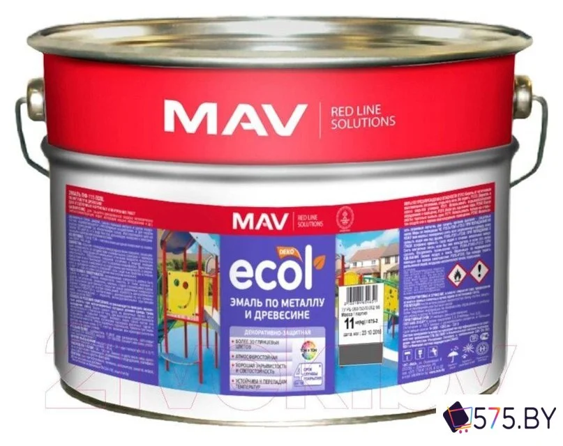 Эмаль MAV Ecol ПФ-115 11 кг (фиолетовый) в магазине 575.by
