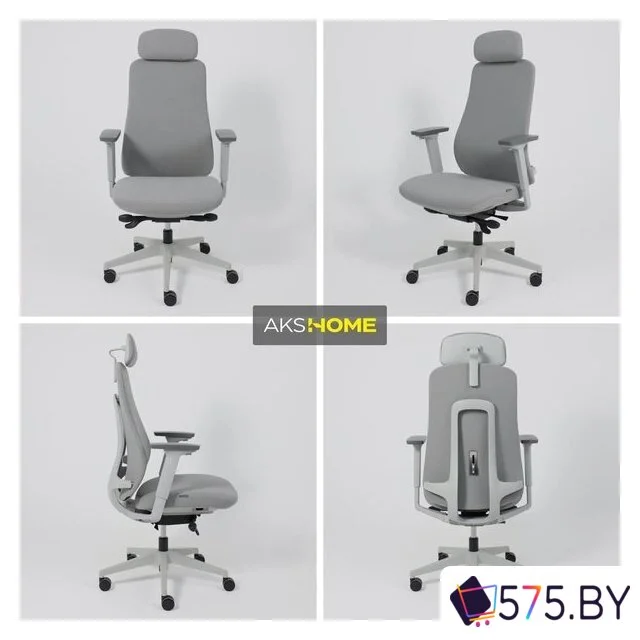Офисное кресло AksHome Vortex (ткань, серый/белый полиамид) в магазине 575.by