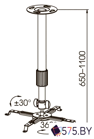 Кронштейн для проектора Kromax PROJECTOR-300 (черный) в магазине 575.by