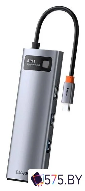 Док-станция Baseus Metal Gleam Series 8-in-1 Multifunctional Type-C HUB Docking Station CAHUB-CV0G в магазине 575.by