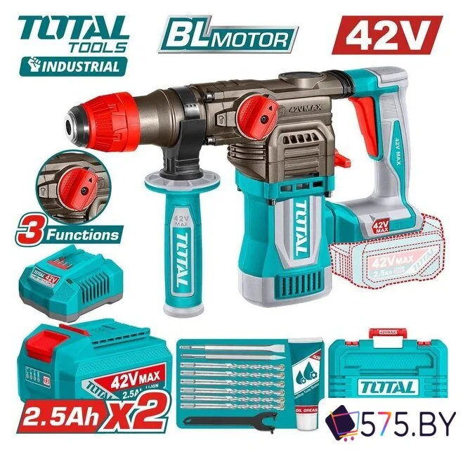 Перфоратор Total TRHLI422882 (с 2-мя АКБ, кейс) в магазине 575.by