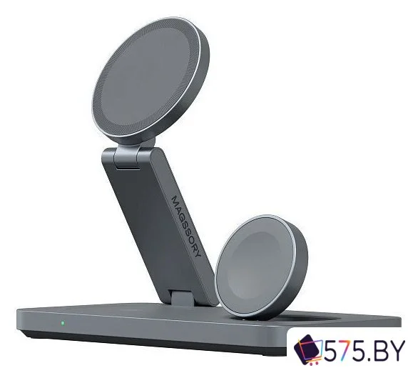 Беспроводное зарядное Magssory Yoga 3 в 1 Charging Station для Samsung Qi2 WCH017m (темно-серый) в магазине 575.by