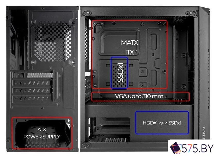 Корпус Ginzzu CL590 в магазине 575.by