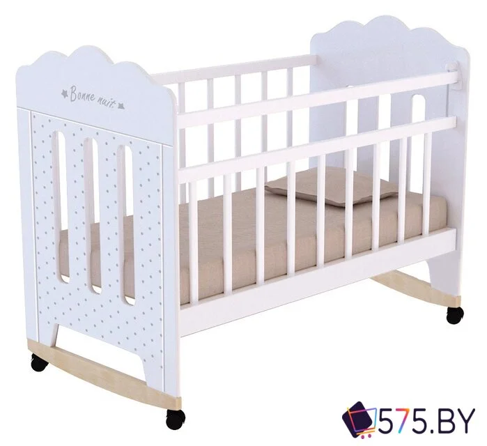 Классическая детская кроватка VDK Bonne колесо-качалка (слоновая кость) в магазине 575.by