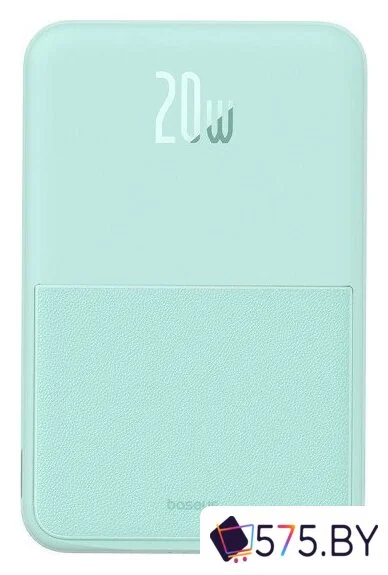 Внешний аккумулятор Baseus MagPro Magnetic Bracket Wireless Fast-Charging Power Bank 20W 5000mAh (мятный, китайская версия) в магазине 575.by