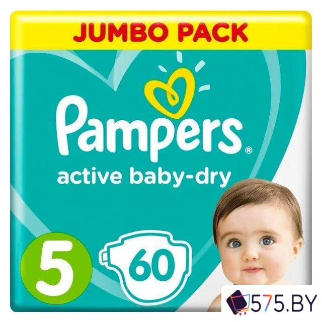 Подгузники Pampers Active Baby-Dry 5 Junior (60 шт) в магазине 575.by