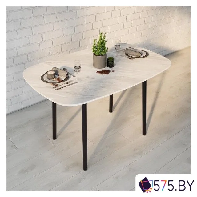 Кухонный стол ВВР Кэлли-2 раздвижной (лавант/черный, пластик) в магазине 575.by