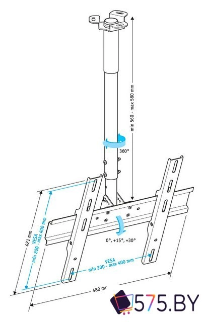 Кронштейн для телевизора Holder PR-101 (белый) в магазине 575.by