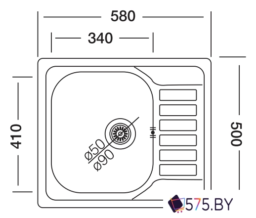 Кухонная мойка Kromevye Triton EC 196 D в магазине 575.by