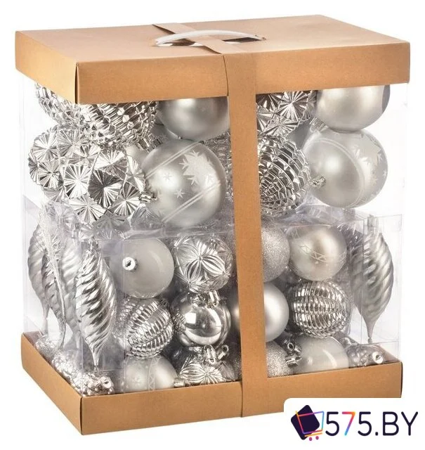 Елочная игрушка Ausini XK-044 (серебристый, 78шт) в магазине 575.by