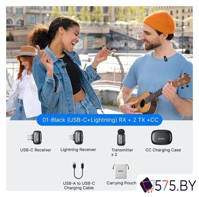 Радиосистема BOYA Mini 2-01 (черный) в магазине 575.by