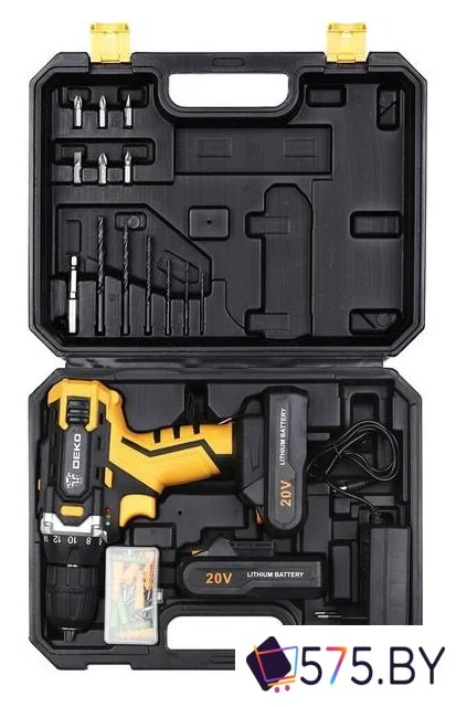Дрель-шуруповерт Deko DKCD20FU-Li SET 63 063-4175 (с 2-мя АКБ, кейс) в магазине 575.by