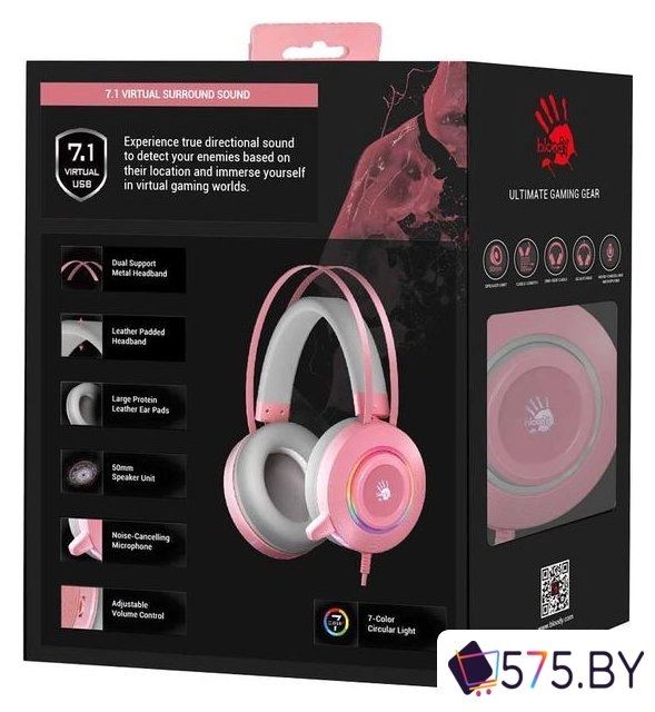 Наушники A4Tech Bloody G521 (розовый) в магазине 575.by