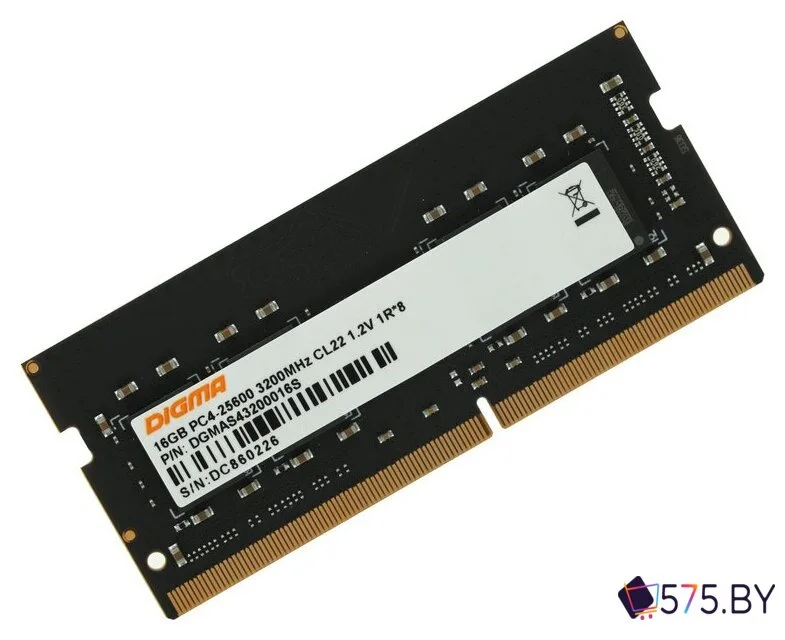 Оперативная память Digma 16ГБ DDR4 SODIMM 3200 МГц DGMAS43200016S в магазине 575.by