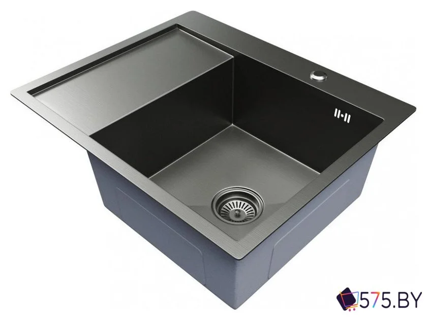 Кухонная мойка Mixline Pro 552929 (черный графит, с сифоном) в магазине 575.by