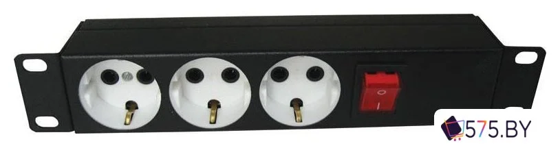 Блок розеток ЦМО БР-3П-10-9005 (3 розетки, без шнура питания) в магазине 575.by