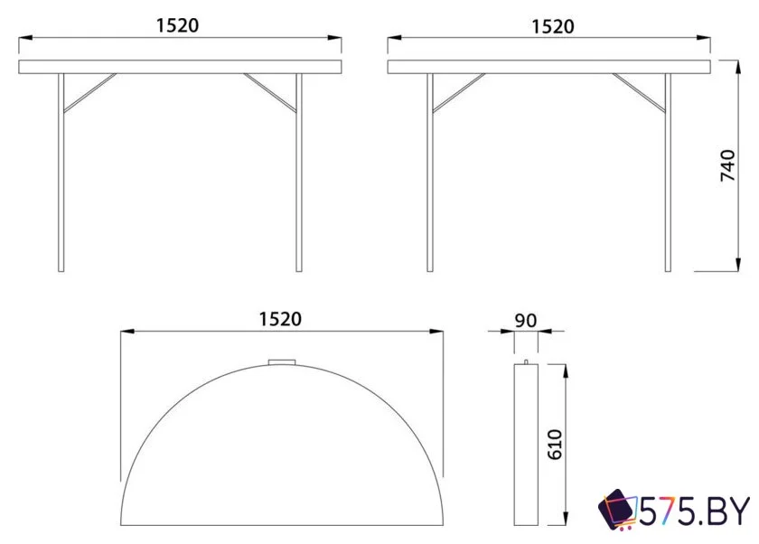 Стол AksHome Table AKS тип 10 (темно-серый) в магазине 575.by