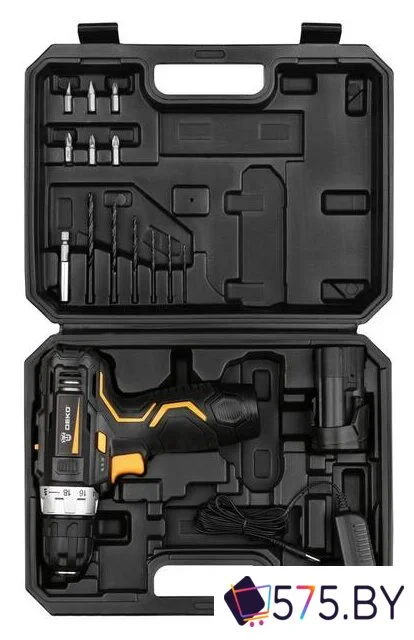 Дрель-шуруповерт Deko GCD12DU3 SET 3 063-4097 (с 2-мя АКБ, кейс, набор оснастки) в магазине 575.by