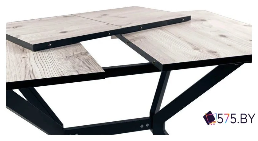 Кухонный стол ВВР Миллер (бискайская сосна/черный №3, пластик 120-160/80) в магазине 575.by