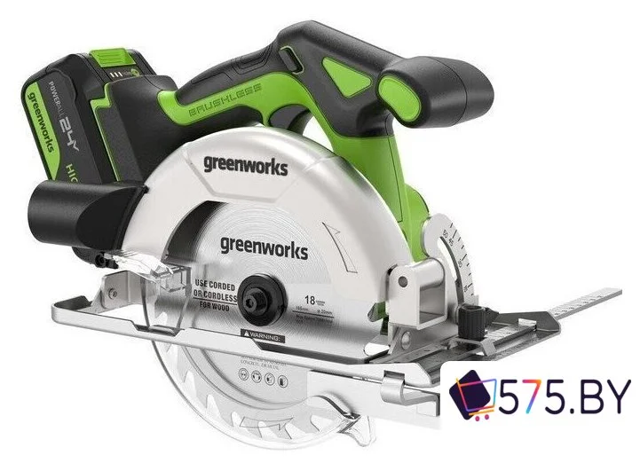 Дисковая (циркулярная) пила Greenworks GD24CS165 1501607CUG (с 1-им АКБ) в магазине 575.by