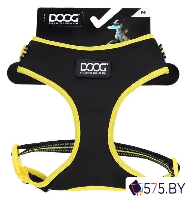Шлея Doog Neoflex Bolt HARBOLT-XL (черный с желтым кантом) в магазине 575.by