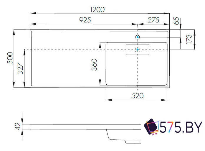 Умывальник Акватон Лондри 120 1A72243KLH010 в магазине 575.by