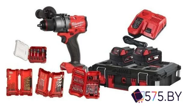 Ударная дрель-шуруповерт Milwaukee M18 FUEL Promo FPD3100P-502P 4933498240 (с 2-мя АКБ 5 Ач, кейс, набор оснастки) в магазине 575.by