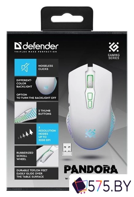 Игровая мышь Defender Pandora GM-502 (белый) в магазине 575.by