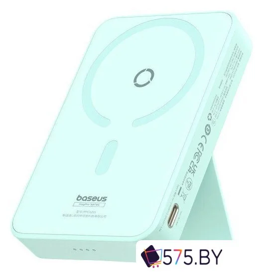 Внешний аккумулятор Baseus MagPro Magnetic Bracket Wireless Fast-Charging Power Bank 20W 5000mAh (мятный, китайская версия) в магазине 575.by
