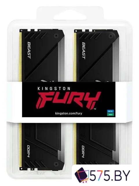 Оперативная память Kingston FURY Beast RGB 2x32ГБ DDR4 3600 МГц KF436C18BB2AK2/64 в магазине 575.by