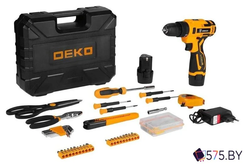Дрель-шуруповерт Deko Banger SET 93 063-4168 (с 2-мя АКБ, кейс, набор оснастки) в магазине 575.by