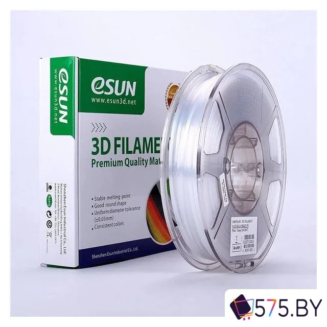 Пластик eSUN PС PC175T05TW1 (1.75мм, 500г, прозрачный) в магазине 575.by