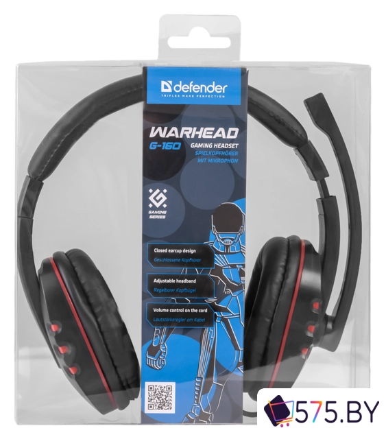 Наушники Defender Warhead G-160 (черный/красный) в магазине 575.by