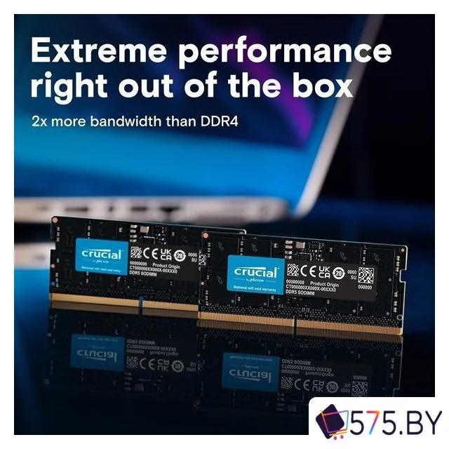 Оперативная память Crucial 8ГБ DDR5 SODIMM 5600 МГц CT8G56C46S5 в магазине 575.by