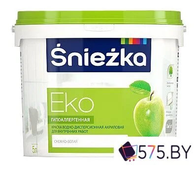 Краска Sniezka Eko 5 л (снежно-белый) в магазине 575.by