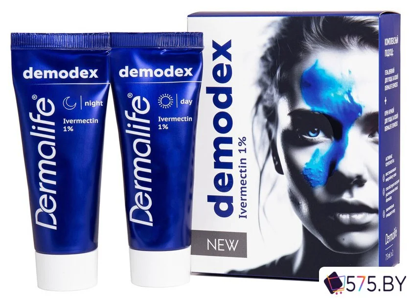 Подарочный набор Dermalife Demodex Гель дневной+Крем ночной (75 мл+75 мл) в магазине 575.by