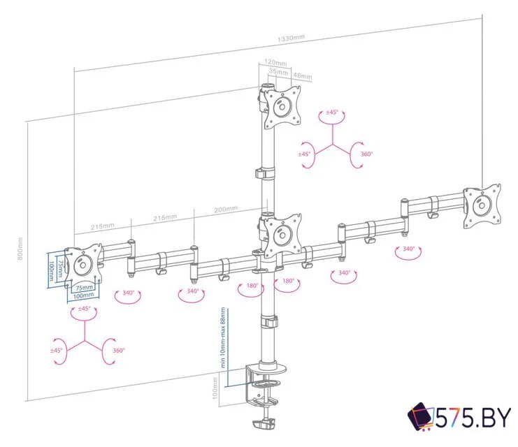 Кронштейн для монитора Arm Media LCD-T16 в магазине 575.by