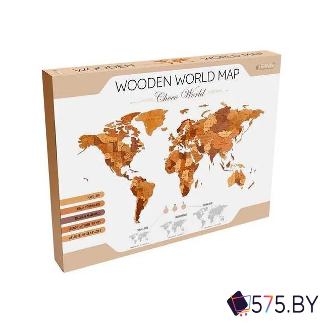 Пазл Eco-Wood-Art «Карта Мира Medium» Шоко Уорлд в магазине 575.by