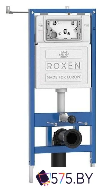 Унитаз подвесной Roxen Vortex Tornado в комплекте с инсталляцией StounFix Dual Fresh 6 в 1 868536 (кнопка: белый глянцевая) в магазине 575.by