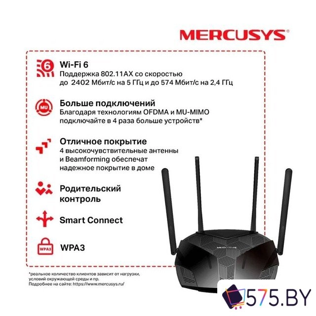 Wi-Fi роутер Mercusys MR80X в магазине 575.by