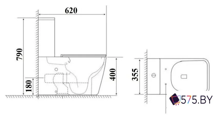 Унитаз напольный Cerutti Alvaro Tornado CT11089 в магазине 575.by