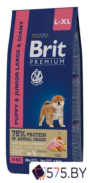 Сухой корм для собак Brit Premium Dog Puppy and Junior Large and Giant курица 15 кг в магазине 575.by