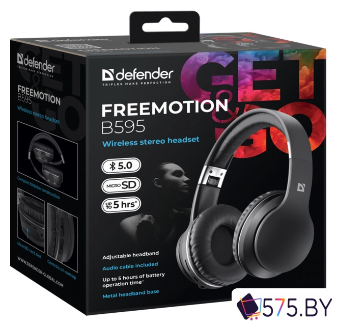Наушники Defender FreeMotion B595 (черный) в магазине 575.by