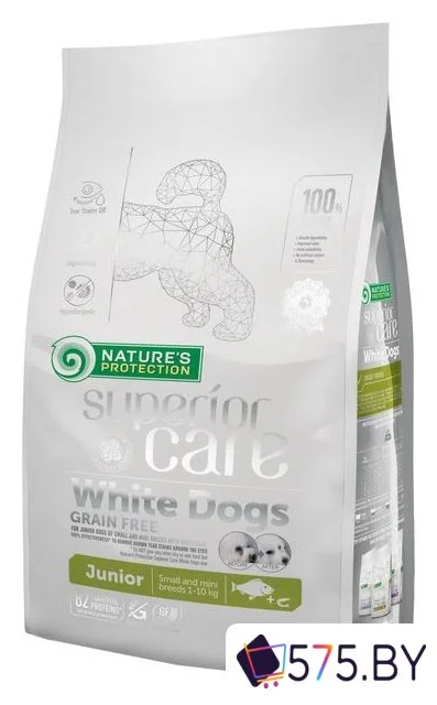 Сухой корм для собак Nature's Protection Superior Care GF White Dogs Junior Small & Mini Breeds (для щенков малых пород с белой шерстью) 10 кг в магазине 575.by