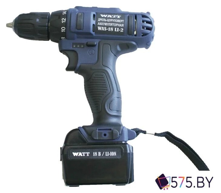 Дрель-шуруповерт WATT WAS-18 Li-2 1.018.031.12 (с 2-мя АКБ, кейс) в магазине 575.by